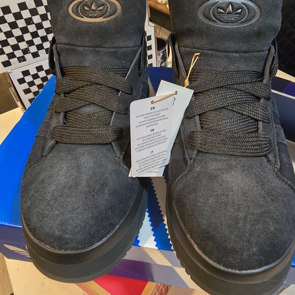 adidas Campus 00s Winter Mid Black Suede Boots Shoes Mens Sz 10 JR3737 NEW - Picture 5 of 16